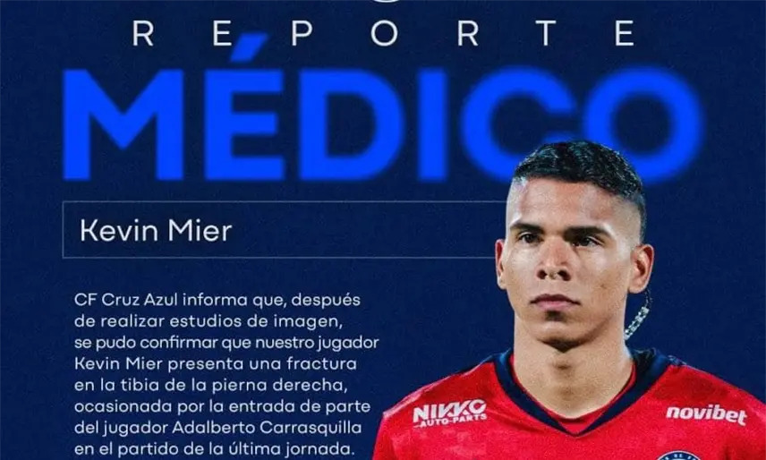 Portero de Cruz Azul, Kevin Mier, será intervenido quirúrgicamente por su fractura de tibia