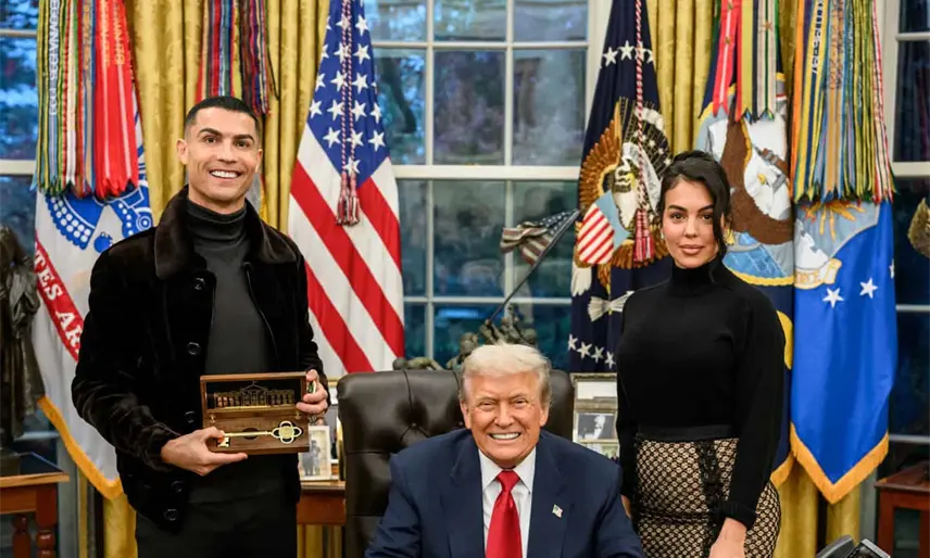 Cristiano Ronaldo asiste a cena en la Casa Blanca y agradece a Donald Trump