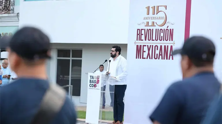 "Justicia, equidad y bienestar social "se materializan en la 4T: Daniel Casasús en aniversario de la Revolución Mexicana
