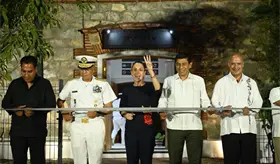 Sheinbaum inaugura tramo de la Línea K del Tren Interoceánico en Chiapas