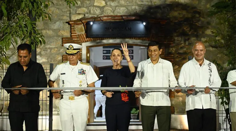 Sheinbaum inaugura tramo de la Línea K del Tren Interoceánico en Chiapas