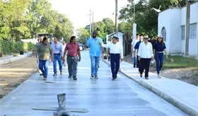 Supervisa gobernador obra en Villa El Triunfo donde se invierten 17.5 mdp