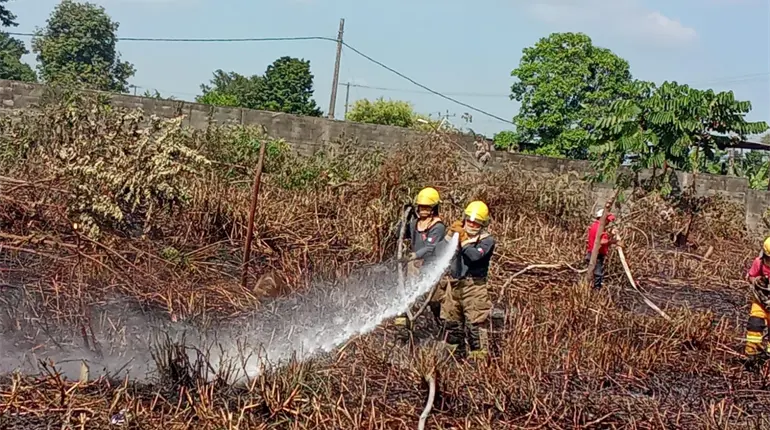Sofocan bomberos 3 incendios de pastizal y controlaron fuga de gas en Casa Blanca