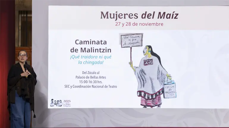 Presentan actividades del programa "Mujeres del Maíz" en reivindicación de La Malinche