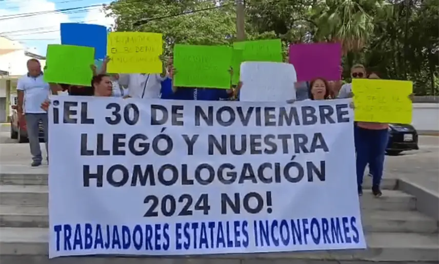 Marchan burócratas en exigencia del pago de la homologación salarial
