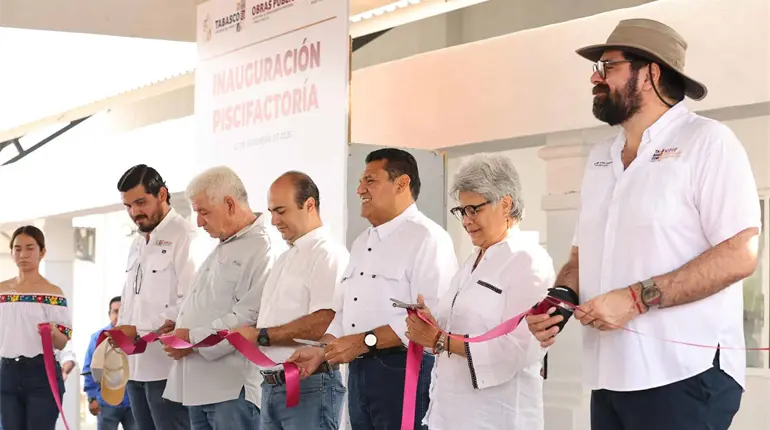 Con una inversión superior a los 31 mdp inaugura gobernador piscifactoría en Teapa