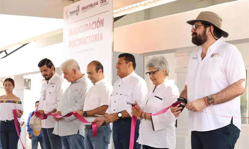 Con una inversión superior a los 31 mdp inaugura gobernador piscifactoría en Teapa