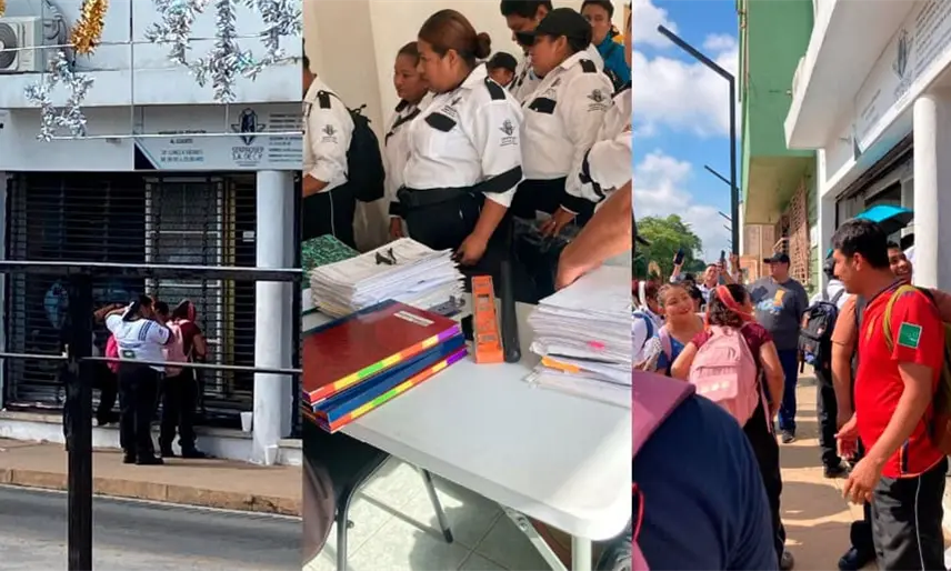 Protestan trabajadores de seguridad privada de hospitales por falta de pago; les deben hasta 2 quincenas