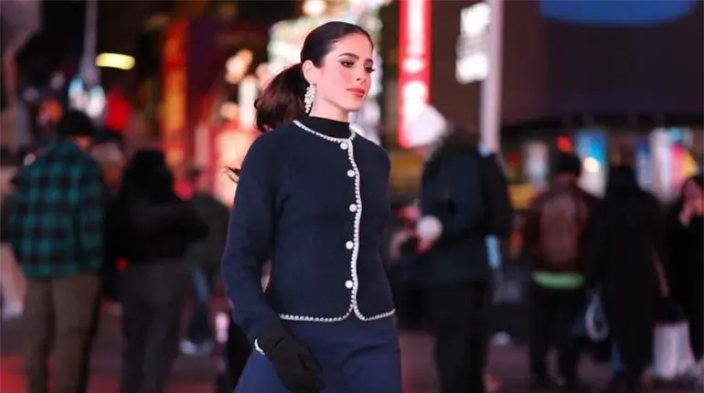 Fátima Bosch se instala en Nueva York y se apodera de Time Square