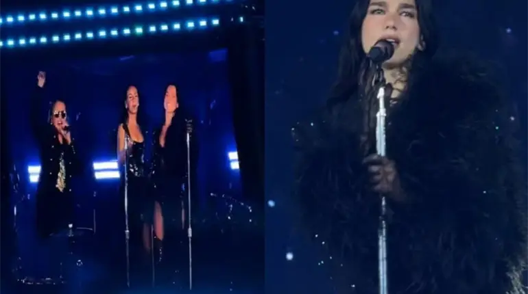 Dua Lipa sorprende cantando ´Oye mi amor´ junto a Fher de Maná en segundo concierto en CDMX