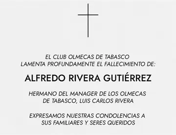 Fallece hermano de Luis Carlos Rivera, manager de Olmecas de Tabasco