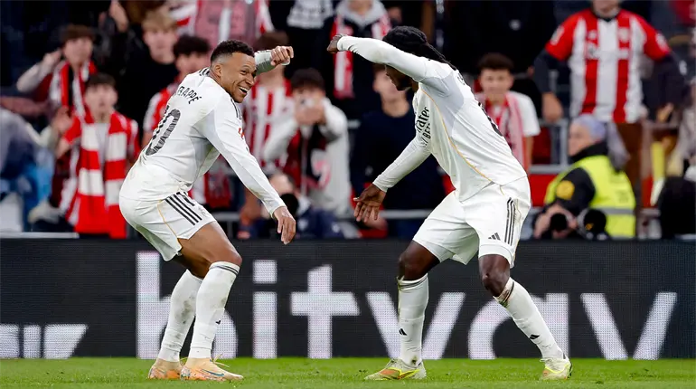 Real Madrid golea al Athletic Club y corta racha sin victoria en liga
