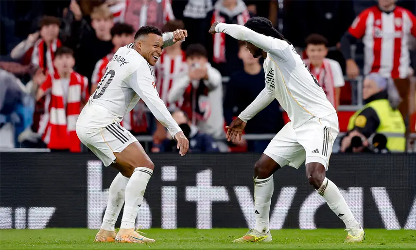 Real Madrid golea al Athletic Club y corta racha sin victoria en liga