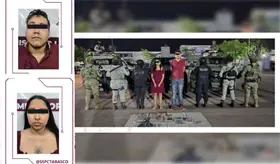 Asegura FIRT Olmeca a dos personas con droga en Tierra Colorada