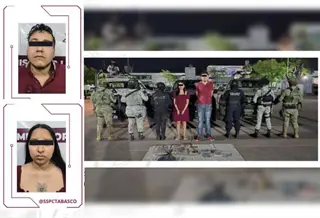 Asegura FIRT Olmeca a dos personas con droga en Tierra Colorada