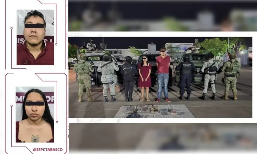 Asegura FIRT Olmeca a dos personas con droga en Tierra Colorada