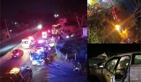 Vuelca patrulla de Policía Municipal en Cunduacán tras choque con particular