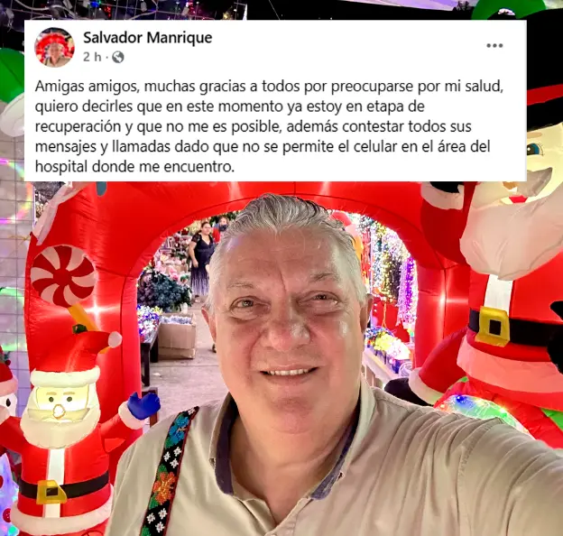 Chava Manrique, en etapa de recuperación pero permanece hospitalizado