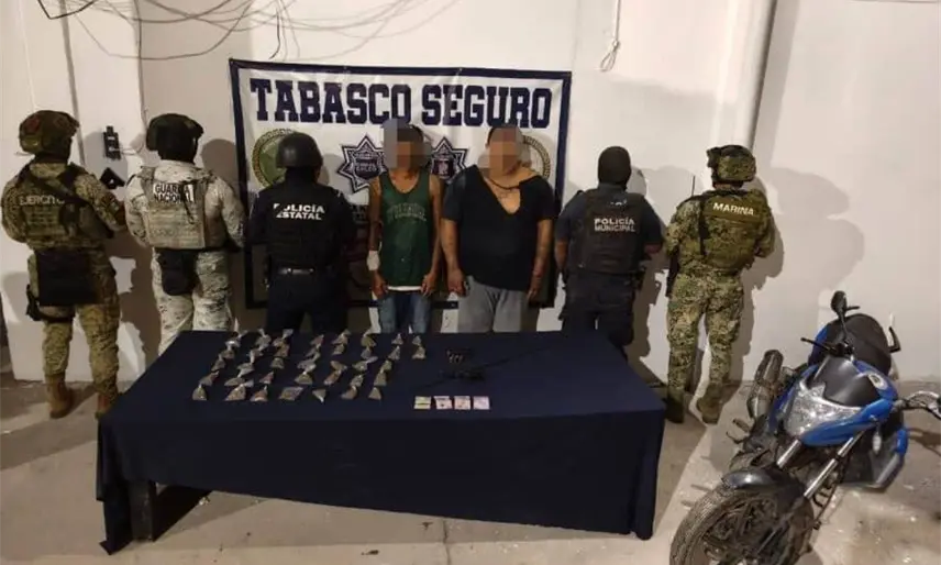 Caen 4 presuntos narcomenudistas en Comalcalco