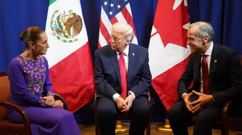 Trump califica de muy productiva" la reunión con Sheinbaum y Carney tras sorteo del mundial