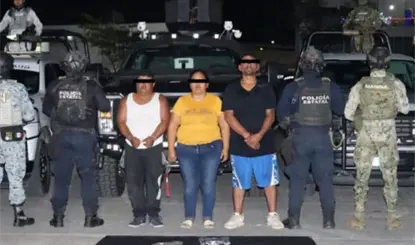 FIRT Olmeca detiene a 2 hombres y una mujer con droga y armas en Nacajuca