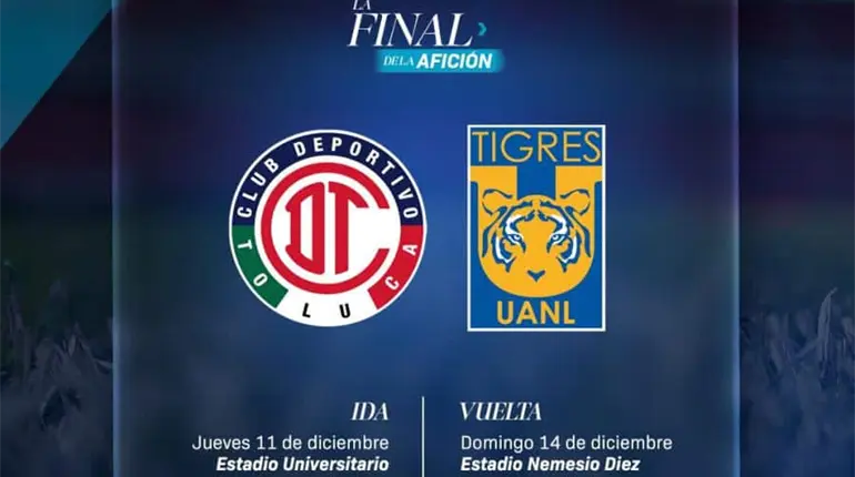 Definen horarios de la final entre Toluca y Tigres; arrancará este jueves en el Estadio Universitario