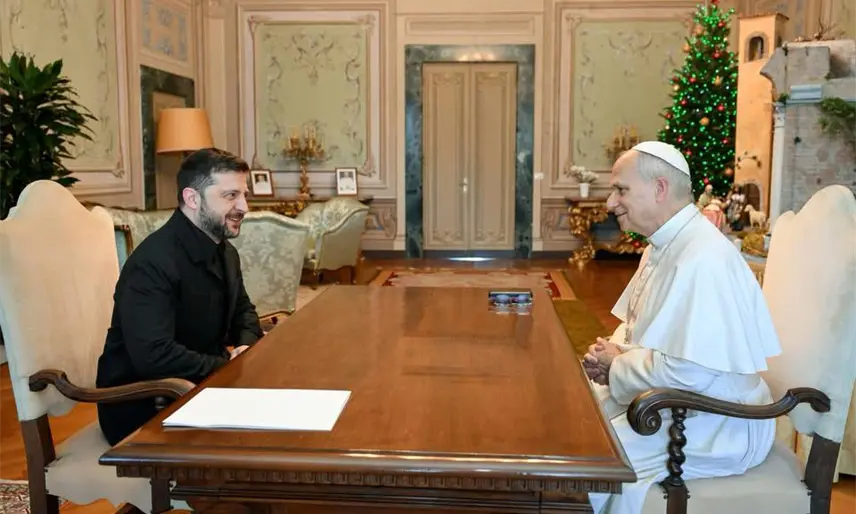 Papa León XIV llama a la paz "justa y duradera" en Ucrania tras reunión con Zelensky