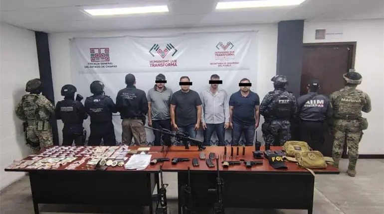 Aseguran a integrantes del Cártel de Sinaloa en Chiapas; se hacían pasar por policías para delinquir