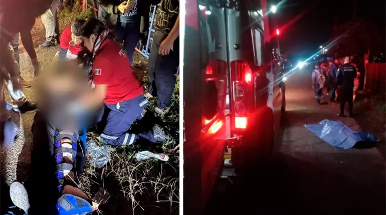 Un muerto y dos heridos deja accidente en Cuatro Caminos, Cunduacán