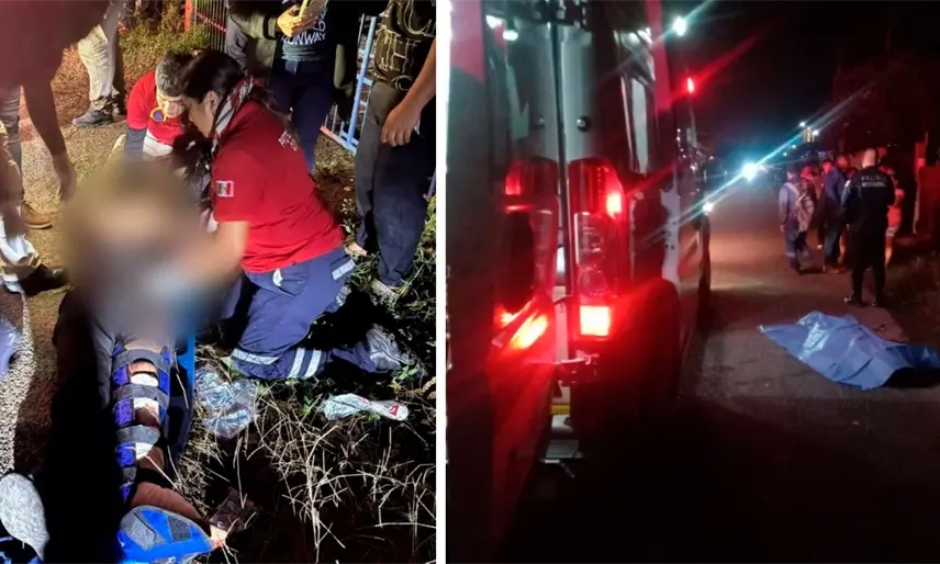 Un muerto y dos heridos deja accidente en Cuatro Caminos, Cunduacán