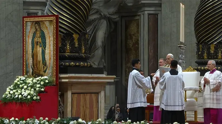 Encabeza el Papa León XIV su primera misa dedicada a la Virgen de Guadalupe
