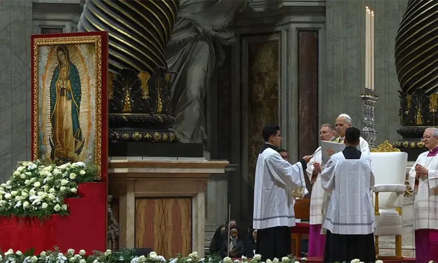 Encabeza el Papa León XIV su primera misa dedicada a la Virgen de Guadalupe