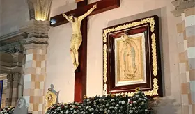 Llegan antorchistas al santuario de la Virgen de Guadalupe Primero de Mayo