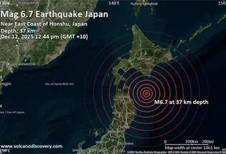 Sismo de magnitud 6.7 sacude Japón