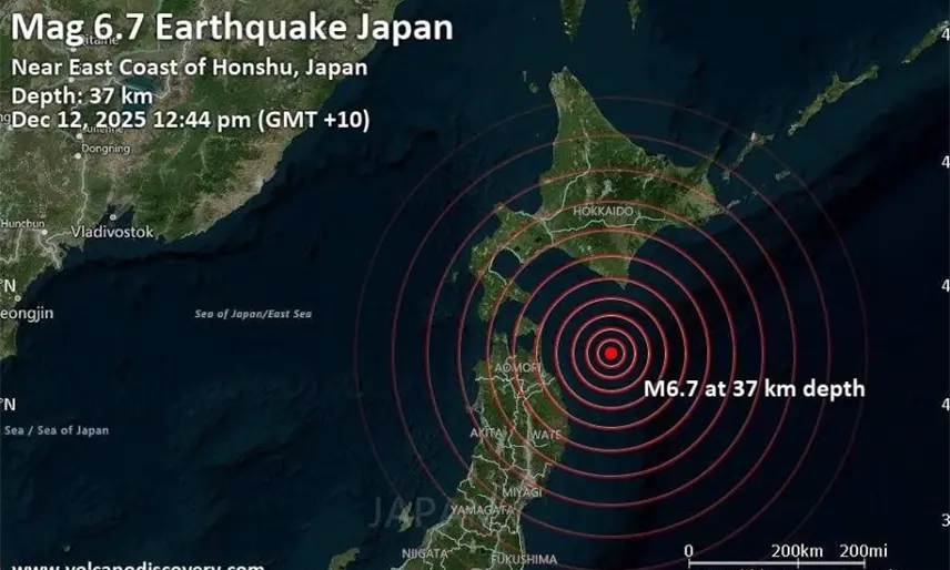 Sismo de magnitud 6.7 sacude Japón