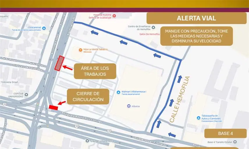 Anuncian cierre vial por adecuación en la salida de la Colonia Magisterial