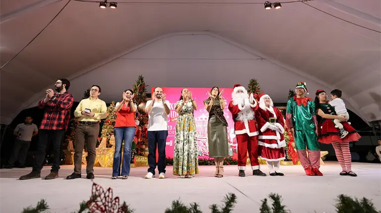 Inauguran Expo Navideña 2025 con juegos mecánicos y pista de hielo gratis