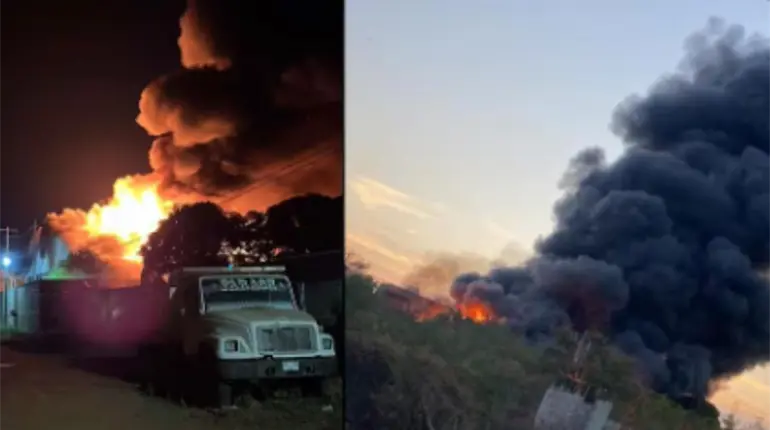 Se quema bodega con 400 toneladas de unicel en Tehuantepec, Oaxaca