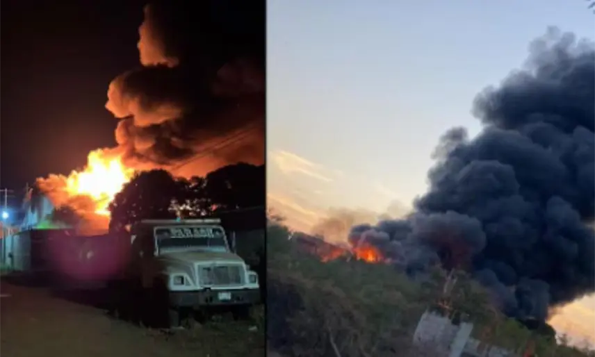 Se quema bodega con 400 toneladas de unicel en Tehuantepec, Oaxaca
