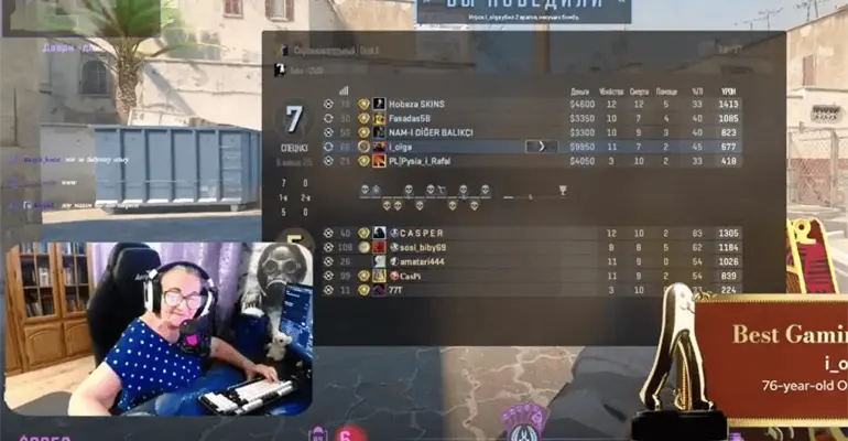 Grandma Olga, streamer de 76 a&ntilde;os, gana el premio al Mejor Momento por jugar Counter Strike"