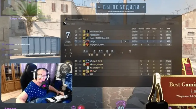 Grandma Olga, streamer de 76 a&ntilde;os, gana el premio al Mejor Momento por jugar Counter Strike"