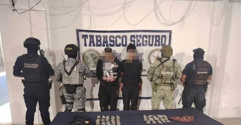 Capturan en Comalcalco a 4 presuntos narcomenudistas; uno es de Puebla