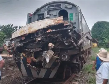 Pipa es embestida por Tren Interoceánico cuando intentaba ganarle el paso en Chiapas