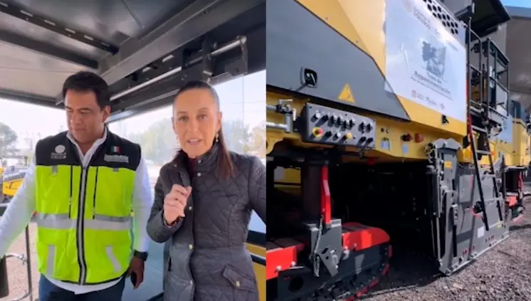 Presume Sheinbaum 30 trenes de repavimentaci&oacute;n para atender las carreteras federales del pa&iacute;s