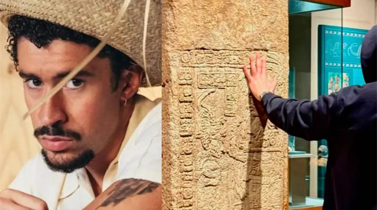 INAH llam&oacute; la atenci&oacute;n a Bad Bunny por tocar estela prehisp&aacute;nica en el Museo Nacional de Antropolog&iacute;a