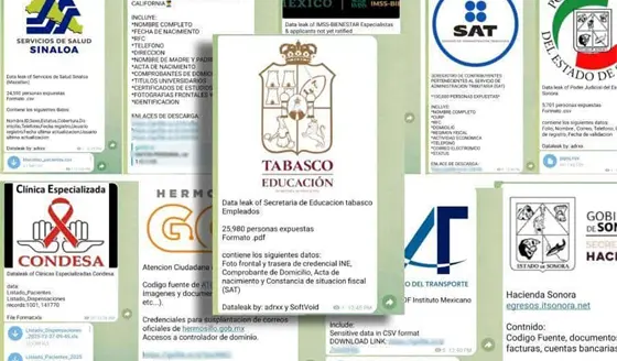 Hackers filtran 33 GB de documentos de la SETAB; suben datos del SAT y otras instituciones