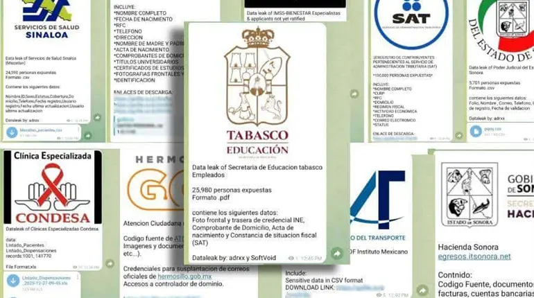 Hackers filtran 33 GB de documentos de la SETAB; suben datos del SAT y otras instituciones