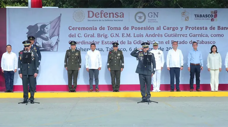 Toma protesta Luis Andr&eacute;s Guti&eacute;rrez Garnica como nuevo Coordinador de la GN en Tabasco