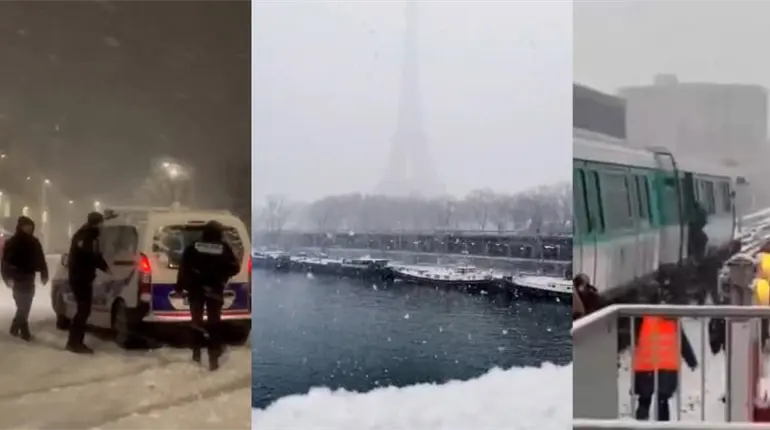 Activan alerta naranja en Francia por nieve
