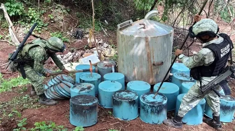 Aseguran en Sinaloa precursores qu&iacute;micos valuados en 54 mdp y armas